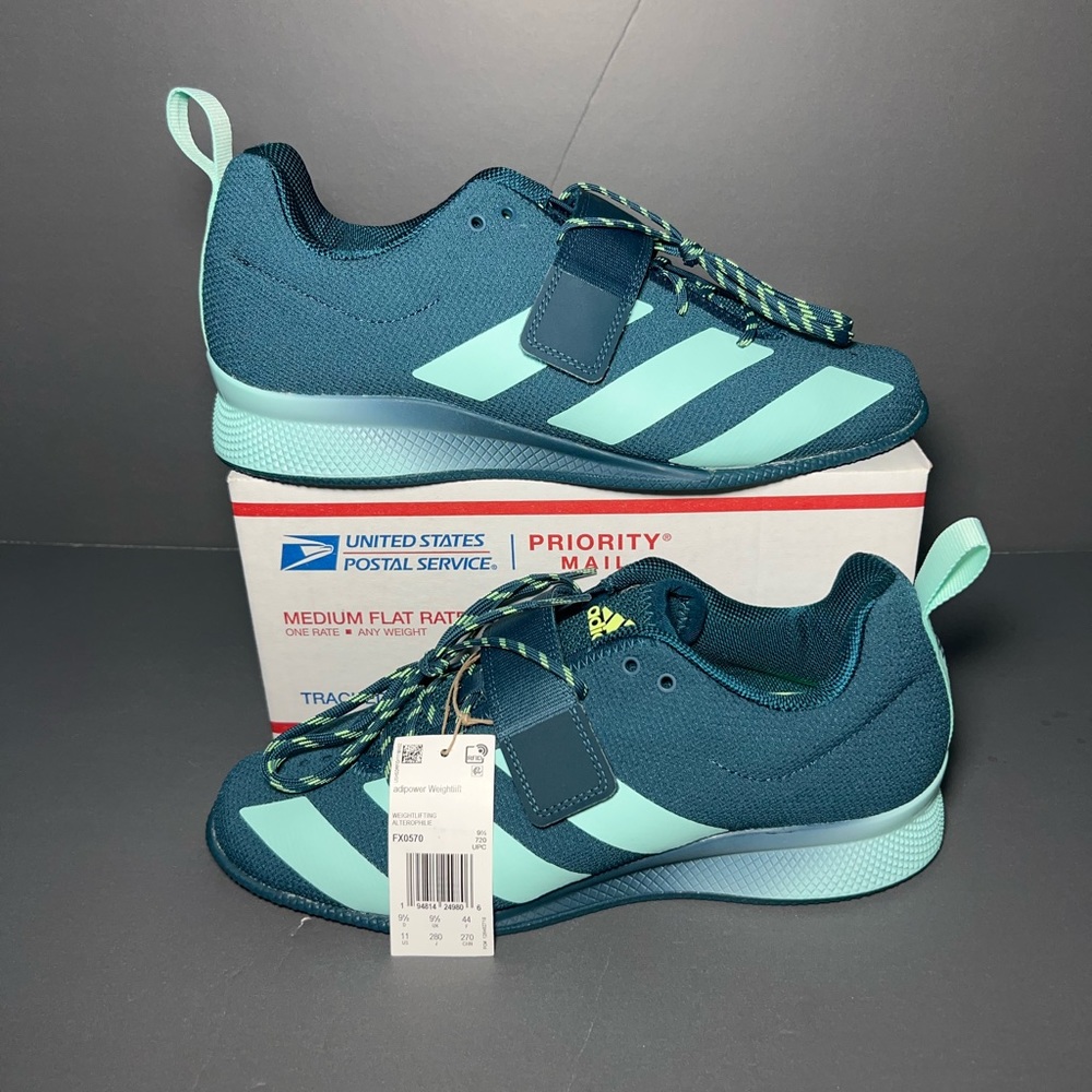adidas Adipower Weightlifting 2 Sneakers FX0570 Womens Size 11 Teal Mint